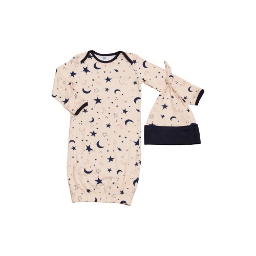 Gown & Hat Set, 0-3M