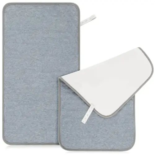 RAINFLOW Diaper Changing Pad Liner - 2 Packs 14.5"×26.5" Travel Waterproof Changing Mat Washable,Reusable Washable Liners for Dogs,Diaper Changing Pad for Adults,Table Pad Rectangle Grey