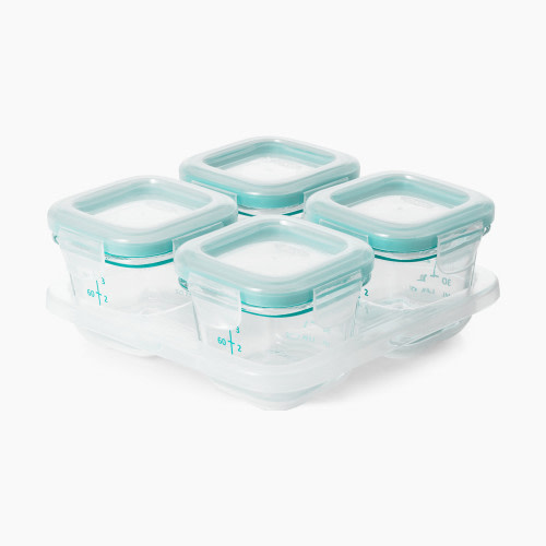 OXO Tot Glass Baby Blocks 4oz Storage Containers - Teal