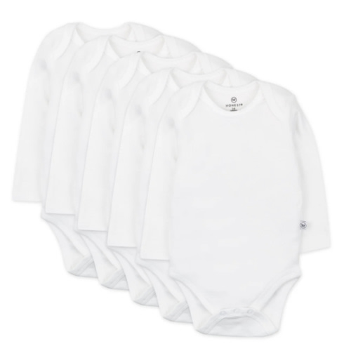 5-Pack Organic Cotton Long Sleeve Bodysuits | Honest Baby Clothing