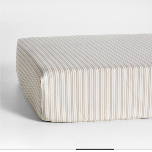 Frenchie Natural Taupe 100% Organic Cotton Baby Crib Fitted Sheet by Leanne Ford