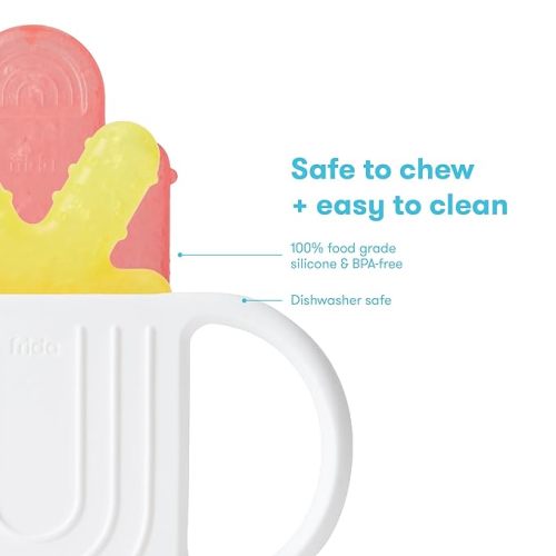 Frida Baby Teething Relief Not-Too-Cold-to-Hold Baby Teether | BPA-Free Silicone Teething Toys - 4 in 1 Teether