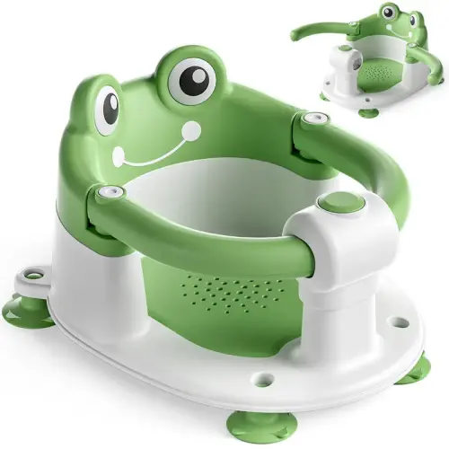 The MOREFEEL frog-shaped baby bath chair fits 5-18 months babies - TikTok Shop
