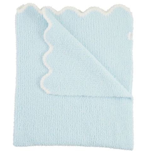 Mud Pie Children's Blue Scallop Chenille Blanket