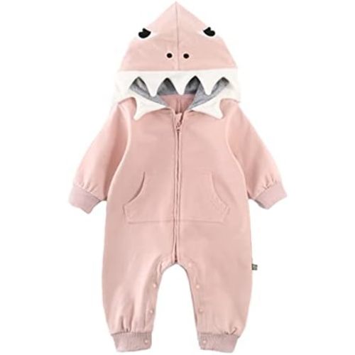 Fairy Baby Infant Shark Costumes Baby Onesie Hoodie Romper 3D Cartoon Cute Jumpsuit Bodysuit for Toddler Boys Girls 3-24M