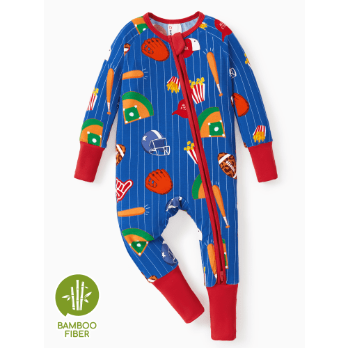 PatPat Baby Boy Outfit with Bamboo Viscose Footed & Footless 2-Way Zipper Footies Sleep N Play Pajamas Baby Boy Gifts Newborn 6-9 Months