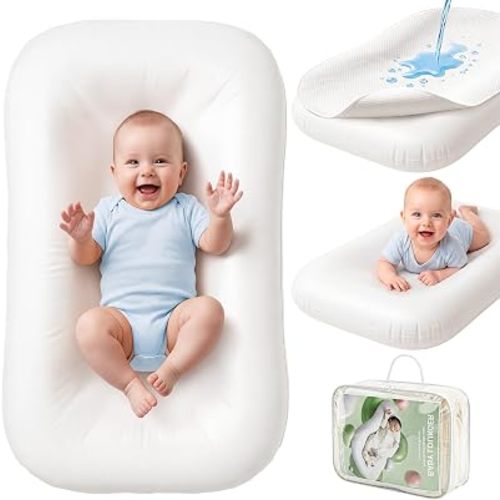 UMEIJA Baby Lounger Infant Support Cushion with Separate Waterproof Pad for 0-24 Months Baby Lounger Pillow Soft Cotton Breathable Infant Floor Seats & Loungers for Newborn Baby Gifts Travel Essential