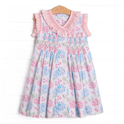 Bleu: Briar Smocked Dress, Pink Hydrangea – Stitchy Fish
