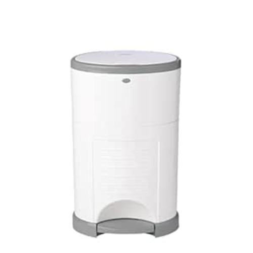 Diaper Dekor EKO Classic Diaper Pail, White | ONLY Eco-Friendly Diaper Pail Made with 70% Recycled Materials | Hands-Free: Step–Drop–Done | Cost-Effective Refill System