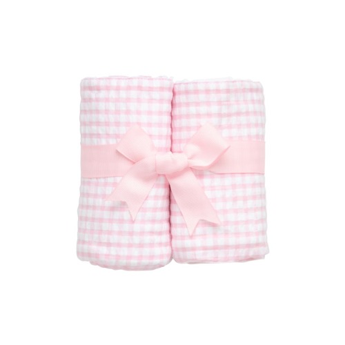 Big Check Set of Two Burp Cloths
