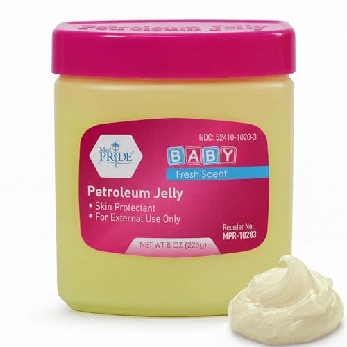 MED PRIDE Petroleum Jelly, Fresh Baby Scent, Pink, Skin Protectant, 8 oz