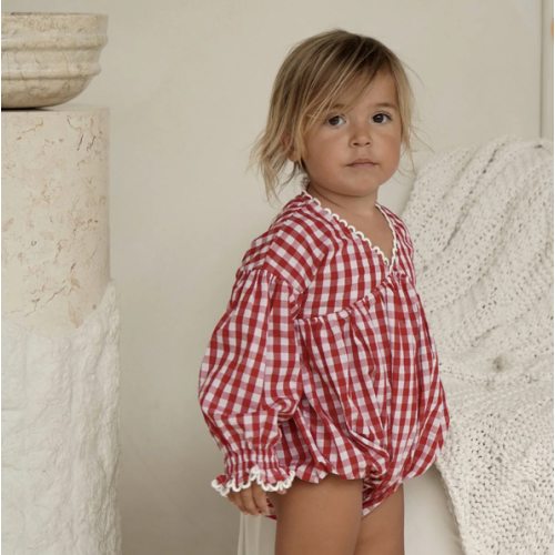 LOLLY ROMPER - CHERRY GINGHAM