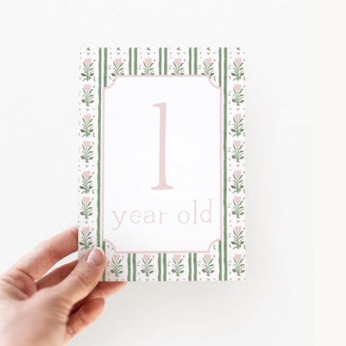 Baby Girl Milestone Cards, Watercolor Pink Tulip Floral Milestone Cards, Pink Girl Monthly Milestones, Baby Shower Gift, Baby Month Cards
