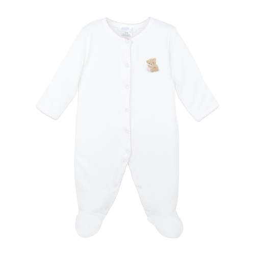 Paws in the Sky Embroidery Footie | Baby Girl