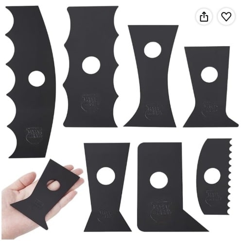 INFUNLY 7PCS Pottery Wheel Rib Tool 7 Sizes Shapes Plastics Pottery Tools Wave Curved Shaping Tool Clay Sculpting Utensil for Carving Ceramics Clay Potter Ribs Trimming Tools for DIY Pottery Modeling
