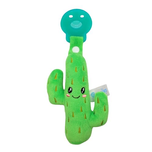 Gamezies Baby Boy and Girl Silicone Cactus Plush Pacifier with Detachable Western Plush Toy Holder, CPSIA Tested, BPA-Free 0-6 Months