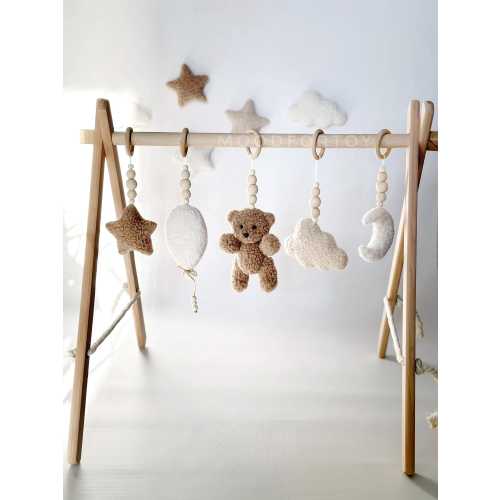 Baby gym boucle Bear Balloons Moon Star Cloud Baby gym set Handing sensory toys Toddler activity centre frame baby Baby gym toy