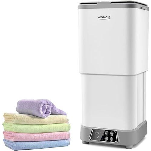 30L Towel Warmer,Large Luxury Towel Warmers, Hot Towel Warmer with Dryer, Adjustable Heating Time Setting, Fragrance Disc,12h Delay Time,Towel Warmers for Bathroom,Spa Home (White-Grey)