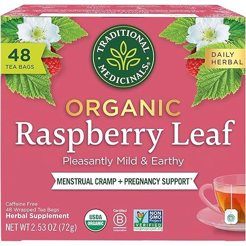 Traditional Medicinals Organic Raspberry Leaf Herbal Tea - 48 Tea Bags