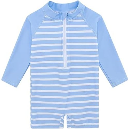 6-12M uideazone Baby Toddler Boys Girls Zipper Rash Guard Swimsuit UPF 50+ One Piece Beach Swimwear Bathing Suits 3-36 Months