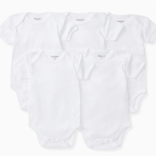 Bee Essentials Organic Short Sleeve Baby Bodysuit 5 Pack 3-6 months – Burt's Bees Baby