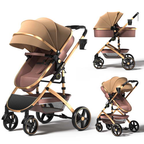 babyeap 2 in 1 Baby Stroller, Foldable Reversible Bassinet