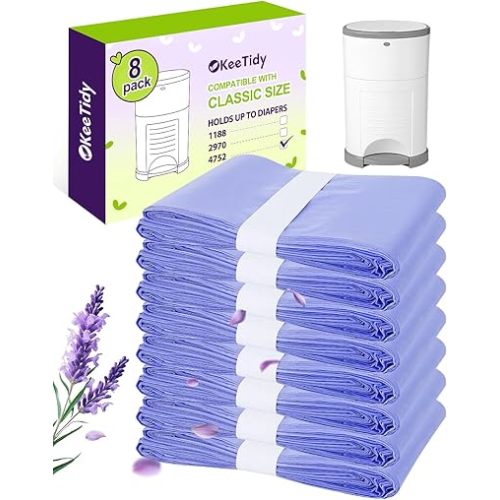 Diaper Trash Bags Compatible with DEKOR CLASSIC Diaper Pails