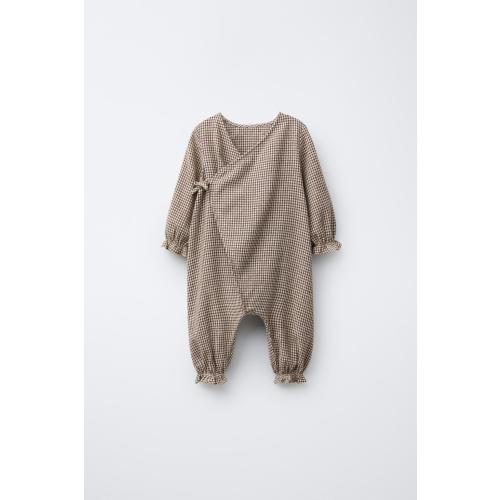 PLAID ROMPER - Brown / Ecru | ZARA United States