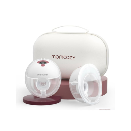 Momcozy M5 Hands-Free Wearable Breast Pump, Double-Sealed Flange for Baby-Like Comfort, 3 Modes & 9 Suction Levels, Portable Electric Pump – 24mm, 2-Pack Cozy Red