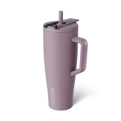 BrüMate Era Flip 40oz Tumbler with 100% Leakproof Covered Straw Lid | Hygienic Covered Straw | Insulated Stainless Steel Water Bottle with Handle | Cup Holder Friendly | BPA-Free (Lilac Dusk)