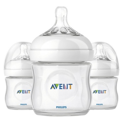Philips Avent BPA Free Natural 4 Ounce Polypropylene Bottles, 3-Pack