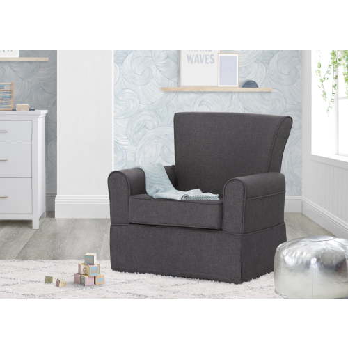 Delta Children Epic Nursery Glider Swivel Rocker Chair, Charcoal