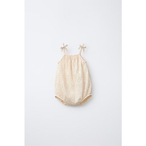 TEXTURED FLORAL BODYSUIT - Light ecru | ZARA United States