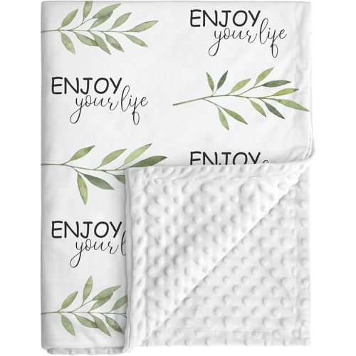 Baby Blanket for Boys Girls, Super Soft Double Layer Minky Dot Blanket with Woodland Animals, 30x40 Inch Lightweight Dotted Backing for Infant Toddler Nursery Crib, Sensory Security Throw