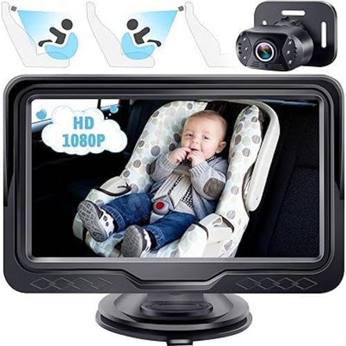 HD 1080P Baby Car Camera - Clear Day & Night Vision 5-Min Easy Setup