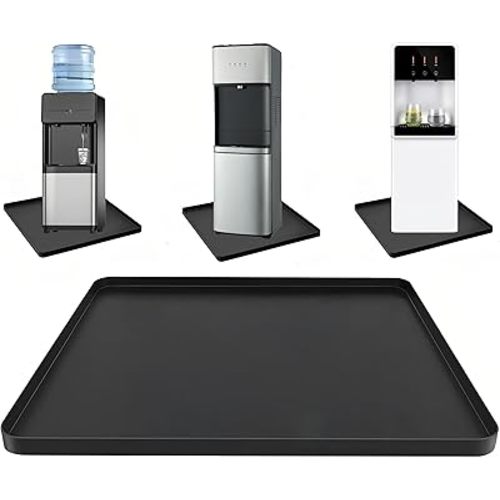 Water Cooler Mat, 19.7"x19.7"x0.6" Mini Fridge Mat for Floor & Countertop - Non-Slip, Spill-Proof, Drip Prevention - Protects Floors from Water Spills