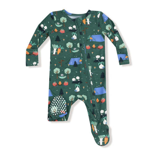 2-Way Zip Footie, Camping Veggies