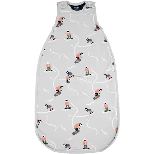 Woolino Toddler Sleeping Sack, 4 Season, Merino Wool and Organic Cotton, Baby Sleep Bag, 2-4 Years, Snowboarder