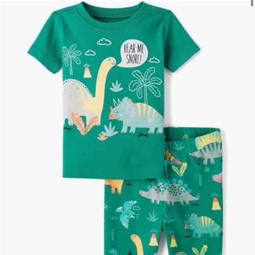 The Children's Place Baby Boys' Snug Fit 100% Cotton Short Sleeve Top and Pants 2 Piece Pajama Set