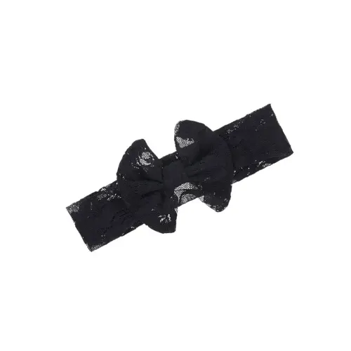 BBTDIN Black Lace Baby Headband (Black Lace Bow)