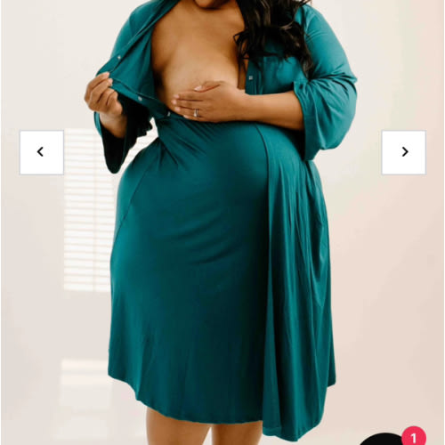 Lila Labor & Postpartum Gown in Deep Teal