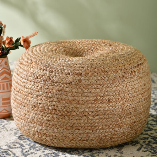 Sand & Stable™ Hancock 20'' Round Geometric Pouf Ottoman & Reviews | Wayfair