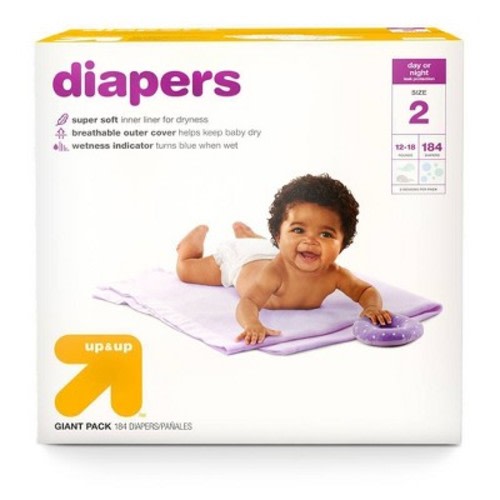Diapers Giant Pack Size 2 - 184ct - Up&Up™