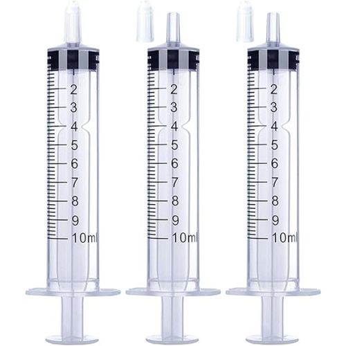 10ml Syringe for Liquid, Oral, Scientific Labs, Measurement, Dispensing, with Cap- 3 Pack