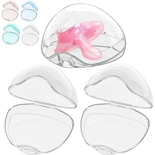 Smlpuame Pacifier Case,3 Pack BPA Free Pacifier Holder Case,Transparent Container Box for Baby Binky（Not Included),Essential Pacifier Accessories,Alway Keep Paci Clean,Easy to Clean(Transparent)