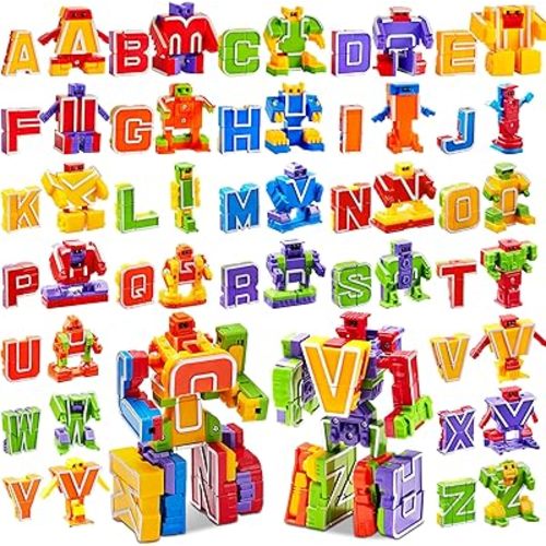 JOYIN Alphabet Robots Toys for Kids, ABC Learning Toys, Alphabots, Letters, Learning & Education Toy, Carnival Prizes, Treasure Box and Prize for Classroom, Birthday Gift for Kids 3 4 5 6 7 8