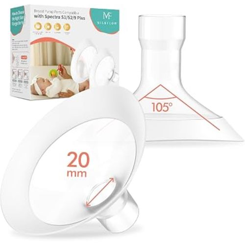 Breast Flanges 20mm 2-Pack for Medela Pump in Style, Symphony, Freestyle, Sonata, Maxflow and Lansinoh Signature Pro Breast Pumps