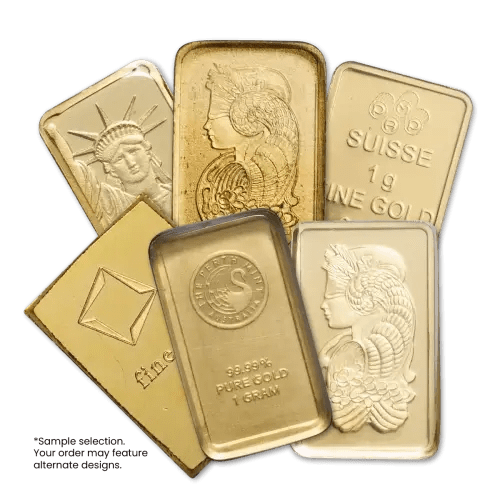 1 gram Gold Bar - Random Design