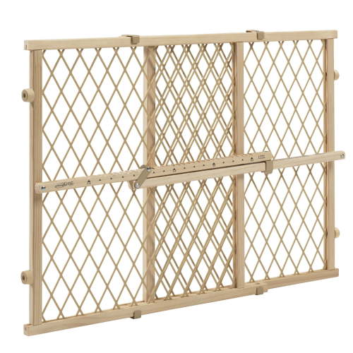 Evenflo Position & Lock Adjustable Wood Baby Gate, Fits Openings 26 to 42 inches, Natural