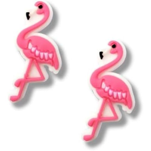 Flamingo Shoe Charms - Cute Animal Decoration Charms Gift for Boys Kids Teens and Adults - Set of 2